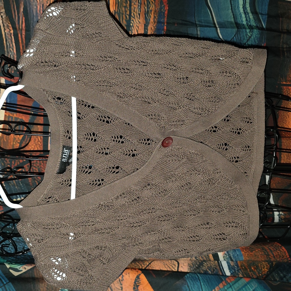 a.n.a Chocolate Brown Knit Cardigan Womens PM (Travis-20)